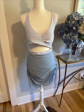 One Piece striped bathing suit from Amazon. Size XL